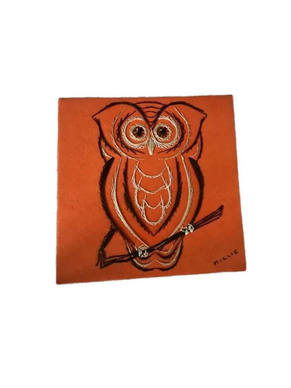 Vintage 1969 Bucilla Stitcheroo Owl String Art No. 3465